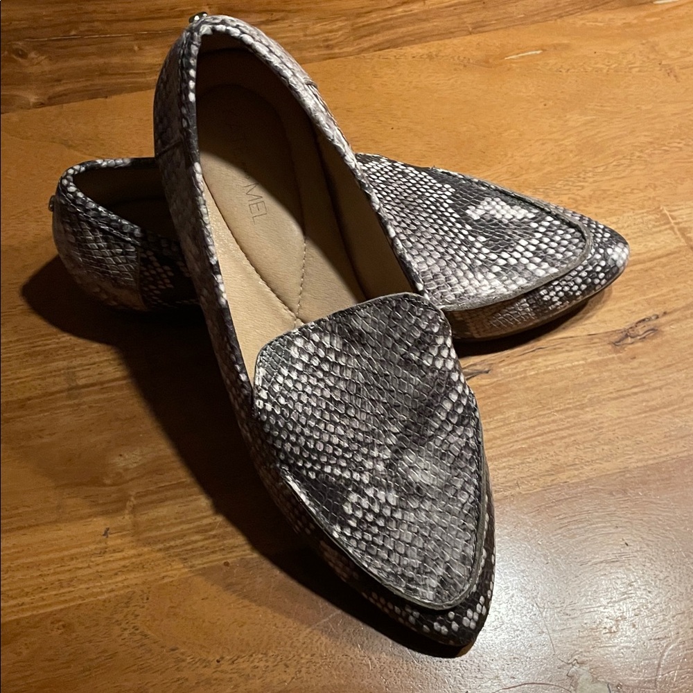 Kate and Mel Leather Python Pointed Toe Flats